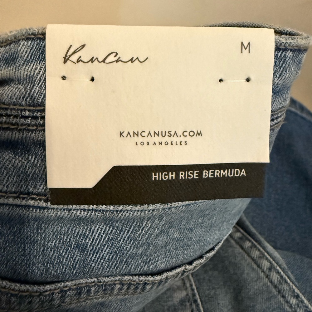 KanCan Light Blue High Rise Bermuda Shorts